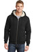 CornerStone CS625 Mens Water Resistant Fleece Full Zip Hooded Sweatshirt Hoodie Black Front