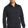 CornerStone Mens Fleece 1/4 Zip Sweatshirt - Dark Navy Blue