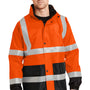 CornerStone Mens ANSI 107 Class 3 Waterproof Full Zip Hooded Jacket - Safety Orange