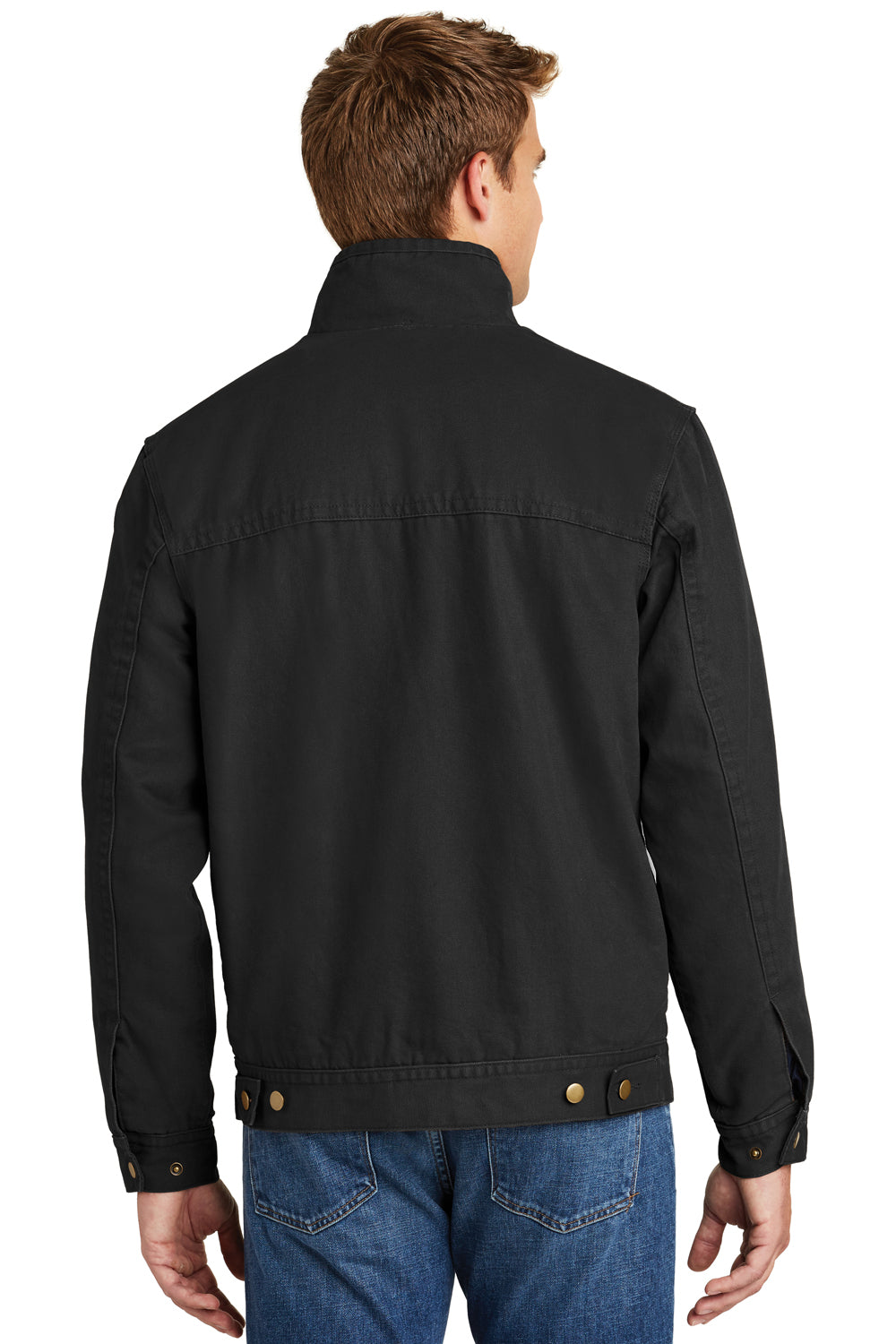 CornerStone CSJ40 Mens Duck Cloth Full Zip Jacket Black Back
