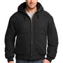 CornerStone Mens Duck Cloth Full Zip Hooded Jacket - Black