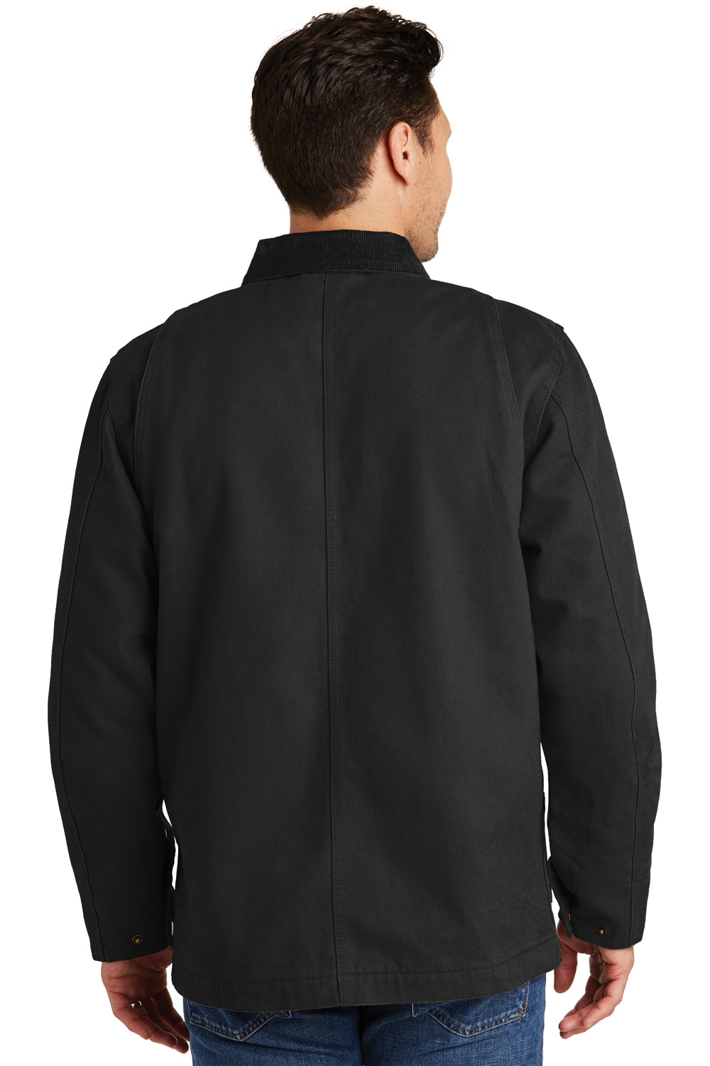 CornerStone CSJ50 Mens Duck Cloth Full Zip Jacket Black Back