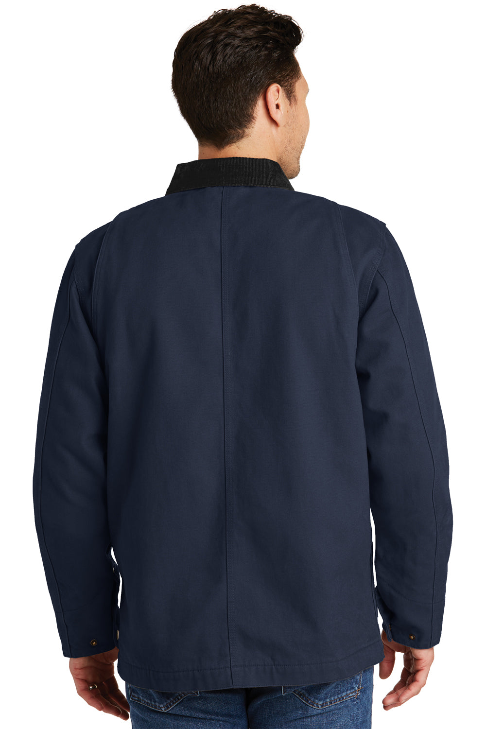 CornerStone CSJ50 Mens Duck Cloth Full Zip Jacket Navy Blue Back