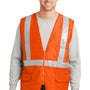 CornerStone Mens ANSI 107 Class 2 Safety Full Zip Vest - Safety Orange