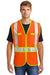 CornerStone CSV407 Mens ANSI 107 Class 2 Safety Full Zip Vest Safety Orange Front