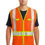 CornerStone Mens ANSI 107 Class 2 Safety Full Zip Vest - Safety Orange