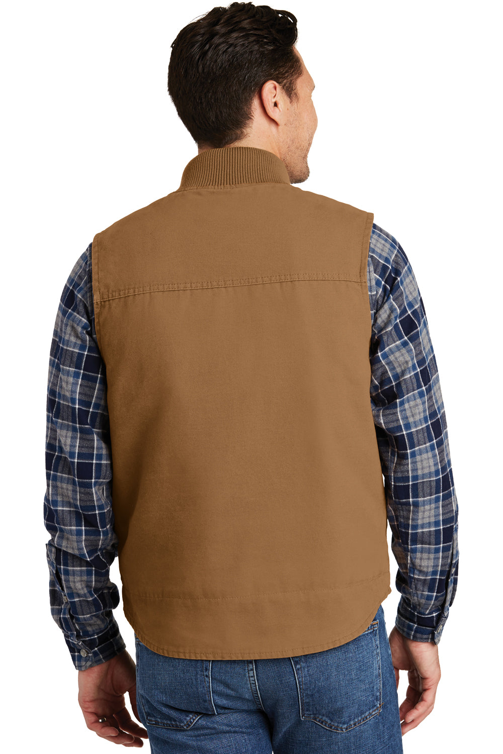 CornerStone CSV40 Mens Duck Cloth Full Zip Vest Duck Brown Back