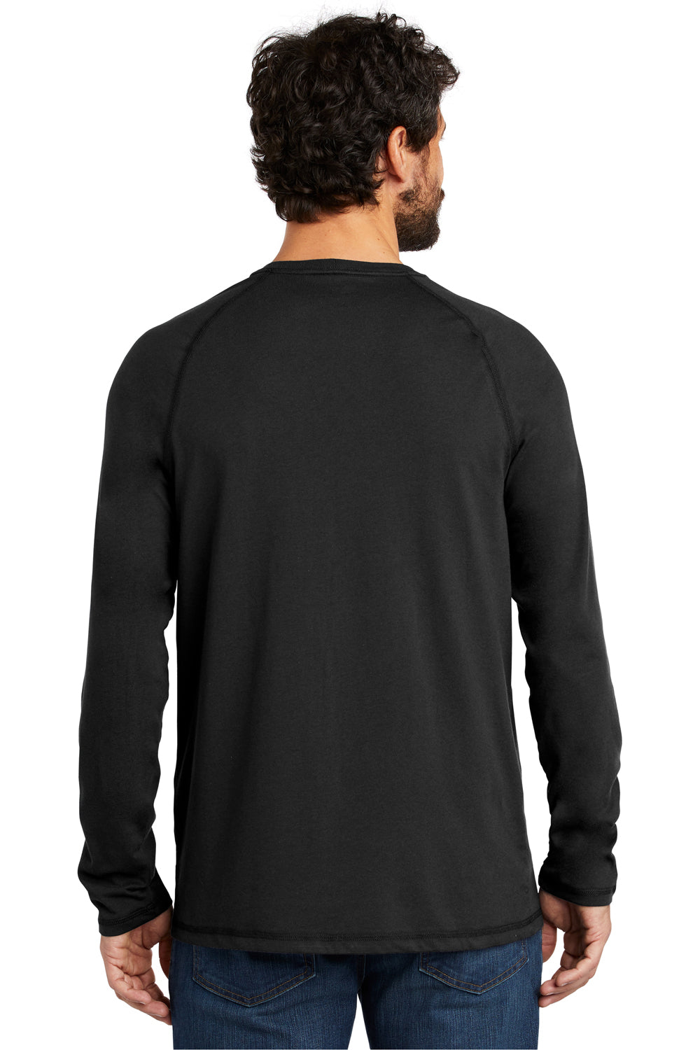 Carhartt CT100393 Mens Delmont Moisture Wicking Long Sleeve Crewneck T-Shirt w/ Pocket Black Back