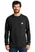 Carhartt CT100393 Mens Delmont Moisture Wicking Long Sleeve Crewneck T-Shirt w/ Pocket Black Front
