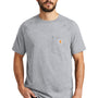 Carhartt Mens Delmont Moisture Wicking Short Sleeve Crewneck T-Shirt w/ Pocket - Heather Grey - Closeout