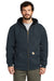 Carhartt CT100632 Mens Rutland Rain Defender Water Resistant Full Zip Hooded Sweatshirt Hoodie Navy Blue Front