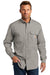Carhartt CT102418 Mens Force Ridgefield Moisture Wicking Long Sleeve Button Down Shirt w/ Double Pockets Asphalt Grey Front