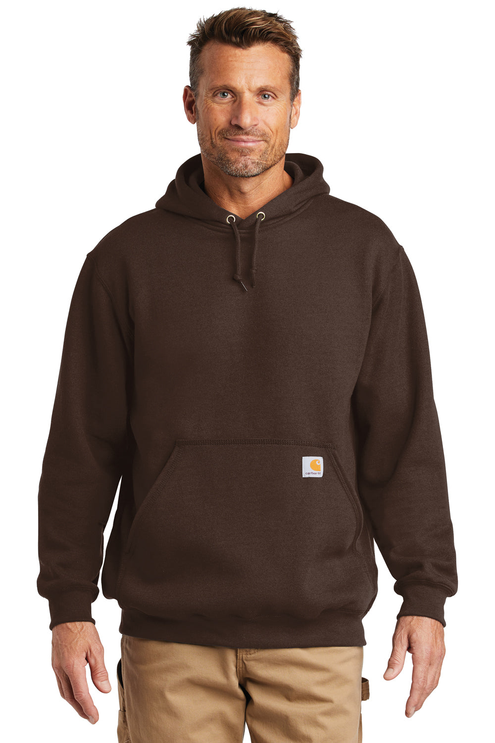 Carhartt CTK121 Mens Hooded Sweatshirt Hoodie Dark Brown Front