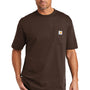 Carhartt Mens Workwear Short Sleeve Crewneck T-Shirt w/ Pocket - Dark Brown - Closeout