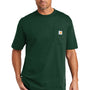 Carhartt Mens Workwear Short Sleeve Crewneck T-Shirt w/ Pocket - Hunter Green - Closeout