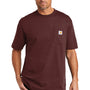 Carhartt Mens Workwear Short Sleeve Crewneck T-Shirt w/ Pocket - Port Red - Closeout