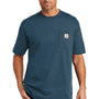 Carhartt Mens Workwear Short Sleeve Crewneck T-Shirt w/ Pocket - Stream Blue - Closeout