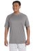 Champion CW22 Mens Double Dry Moisture Wicking Short Sleeve Crewneck T-Shirt Stone Grey Front