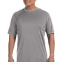 Champion Mens Double Dry Moisture Wicking Short Sleeve Crewneck T-Shirt - Stone Grey - Closeout
