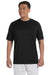 Champion CW22 Mens Double Dry Moisture Wicking Short Sleeve Crewneck T-Shirt Black Front