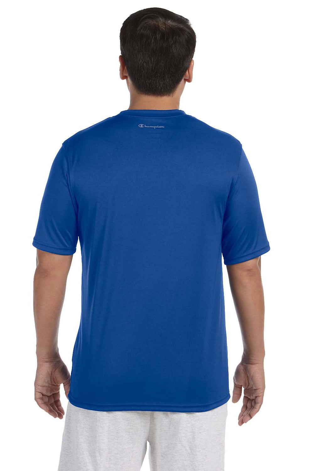 Champion CW22 Mens Double Dry Moisture Wicking Short Sleeve Crewneck T-Shirt Royal Blue Back