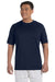 Champion CW22 Mens Double Dry Moisture Wicking Short Sleeve Crewneck T-Shirt Navy Blue Front