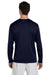 Champion CW26 Mens Double Dry Moisture Wicking Long Sleeve Crewneck T-Shirt Navy Blue Back
