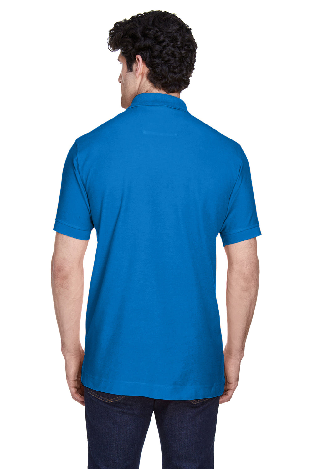Devon & Jones D100 Mens Short Sleeve Polo Shirt Royal Blue Back