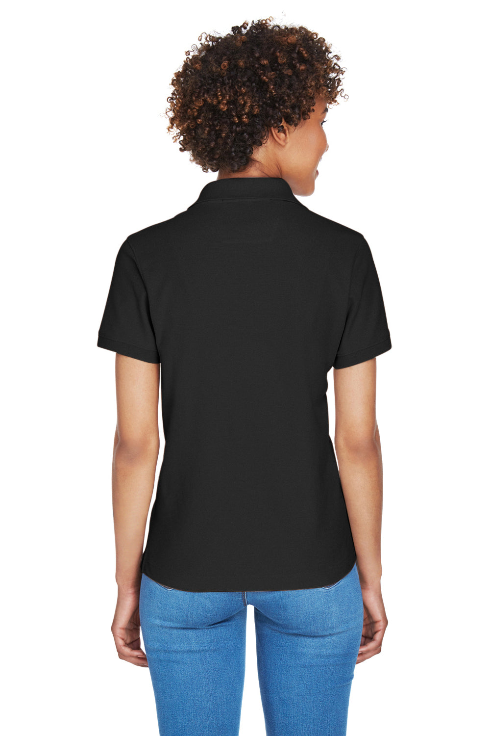Devon & Jones D100W Womens Short Sleeve Polo Shirt Black Back