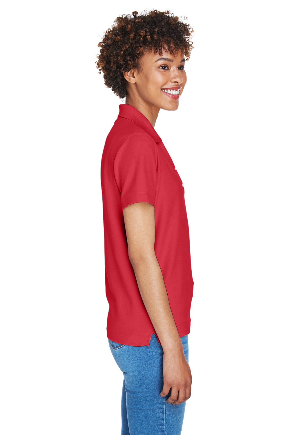 Devon & Jones D100W Womens Short Sleeve Polo Shirt Red Side