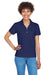 Devon & Jones D100W Womens Short Sleeve Polo Shirt Navy Blue Front