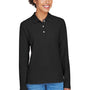 Devon & Jones Womens Long Sleeve Polo Shirt - Black