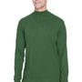 Devon & Jones Mens Sueded Jersey Long Sleeve Mock Neck T-Shirt - Forest Green - Closeout