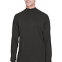 Devon & Jones Mens Sueded Jersey Long Sleeve Mock Neck T-Shirt - Black