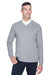 Devon & Jones D475 Mens Wrinkle Resistant V-Neck Sweater Heather Grey Front