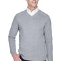 Devon & Jones Mens Wrinkle Resistant V-Neck Sweater - Heather Grey - Closeout