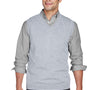 Devon & Jones Mens Wrinkle Resistant V-Neck Sweater Vest - Heather Grey - Closeout
