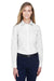 Devon & Jones D620W Womens Crown Woven Collection Wrinkle Resistant Long Sleeve Button Down Shirt White Front