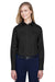 Devon & Jones D620W Womens Crown Woven Collection Wrinkle Resistant Long Sleeve Button Down Shirt Black Front