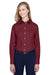 Devon & Jones D620W Womens Crown Woven Collection Wrinkle Resistant Long Sleeve Button Down Shirt Burgundy Front