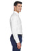 Devon & Jones D630 Mens Crown Woven Collection Wrinkle Resistant Long Sleeve Button Down Shirt w/ Pocket White Side