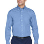 Devon & Jones Mens Crown Woven Collection Wrinkle Resistant Long Sleeve Button Down Shirt w/ Pocket - Light Blue