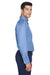 Devon & Jones D630 Mens Crown Woven Collection Wrinkle Resistant Long Sleeve Button Down Shirt w/ Pocket Light Blue Side