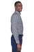 Devon & Jones D640 Mens Crown Woven Collection Wrinkle Resistant Long Sleeve Button Down Shirt w/ Pocket Navy Blue Side