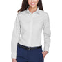 Devon & Jones Womens Crown Woven Collection Wrinkle Resistant Long Sleeve Button Down Shirt - Silver Grey