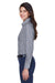 Devon & Jones D640W Womens Crown Woven Collection Wrinkle Resistant Long Sleeve Button Down Shirt Navy Blue Side