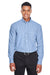 Devon & Jones D645 Mens Crown Woven Collection Wrinkle Resistant Long Sleeve Button Down Shirt w/ Pocket French Blue Front