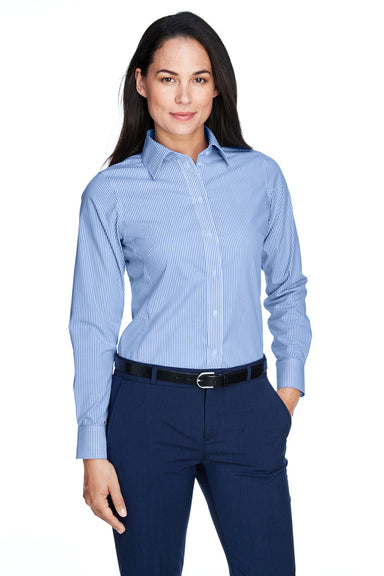 Devon & Jones D645W Womens Crown Woven Collection Wrinkle Resistant Long Sleeve Button Down Shirt French Blue Front