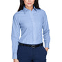 Devon & Jones Womens Crown Woven Collection Wrinkle Resistant Long Sleeve Button Down Shirt - French Blue