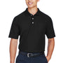 Devon & Jones Mens DryTec20 Performance Moisture Wicking Short Sleeve Polo Shirt w/ Pocket - Black